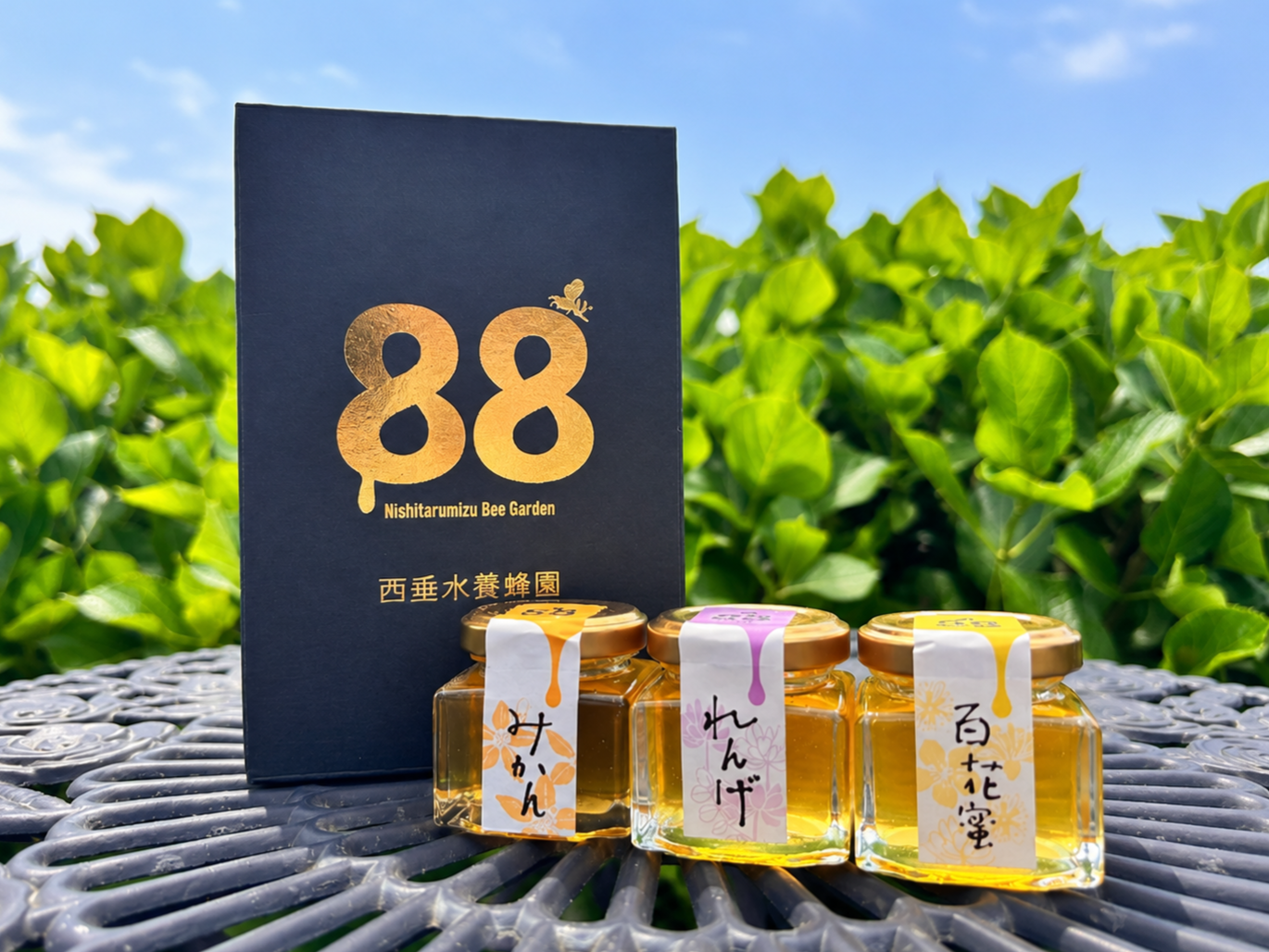 はちみつ旬のバラエティー3本セット（レンゲ・みかん・百花蜜）｜西垂水養蜂園
